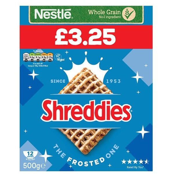 Nestle Shreddies Frosted PMP £3.25 (Enkele verpakking van 460g) - AmerikaanseGroothandel.nl