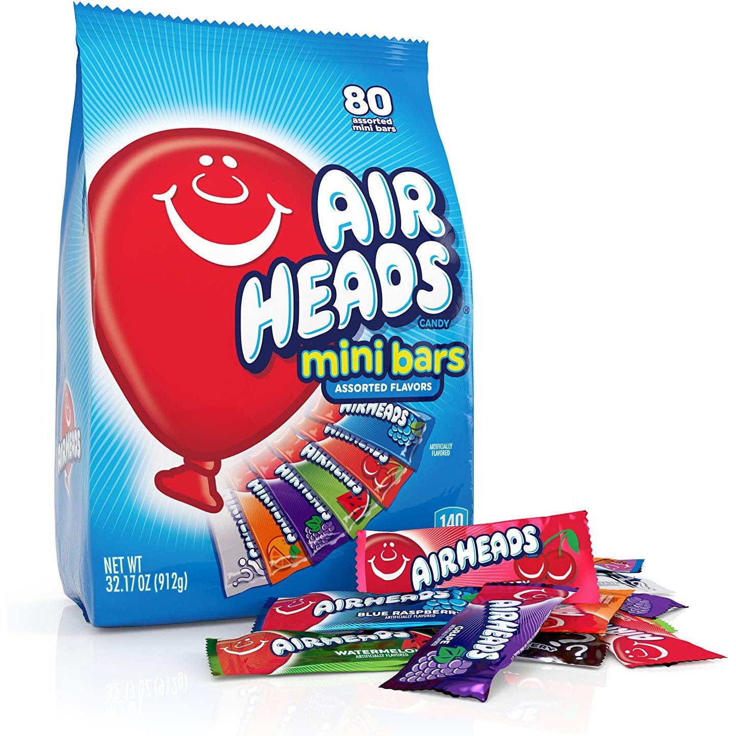 Airheads Bars Mini Assorted 80 Pack (4 x 912g) - AmerikaanseGroothandel.nl