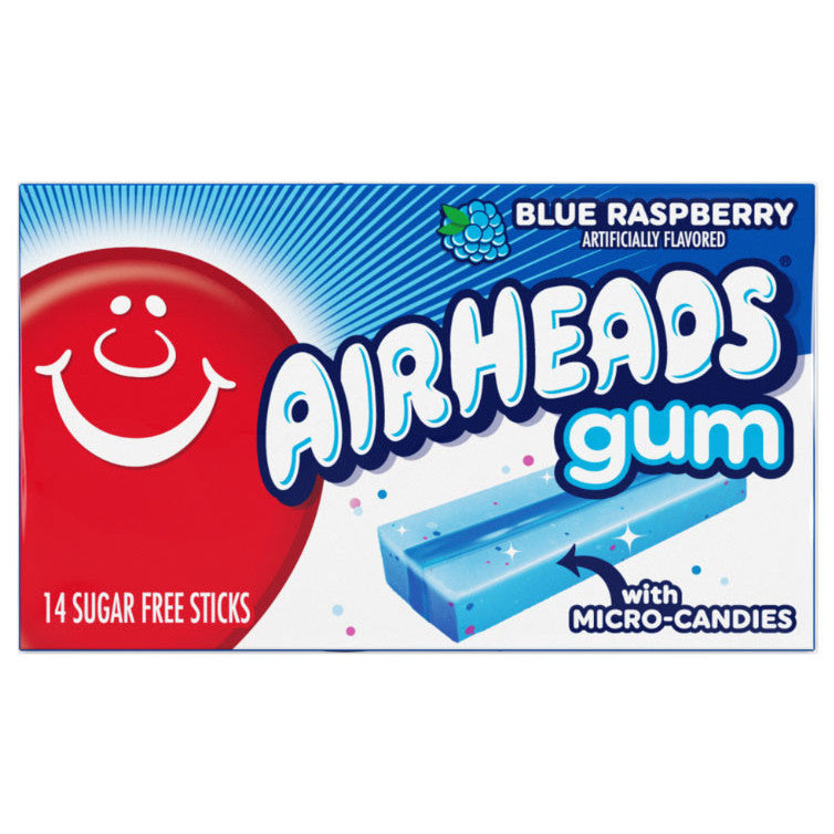 Airheads Gum Blue Raspberry (12 x 34g) - AmerikaanseGroothandel.nl