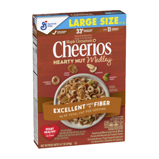 Cheerios Hearty Nut Medley Maple Cinnamon (Enkele verpakking van 416g) - AmerikaanseGroothandel.nl