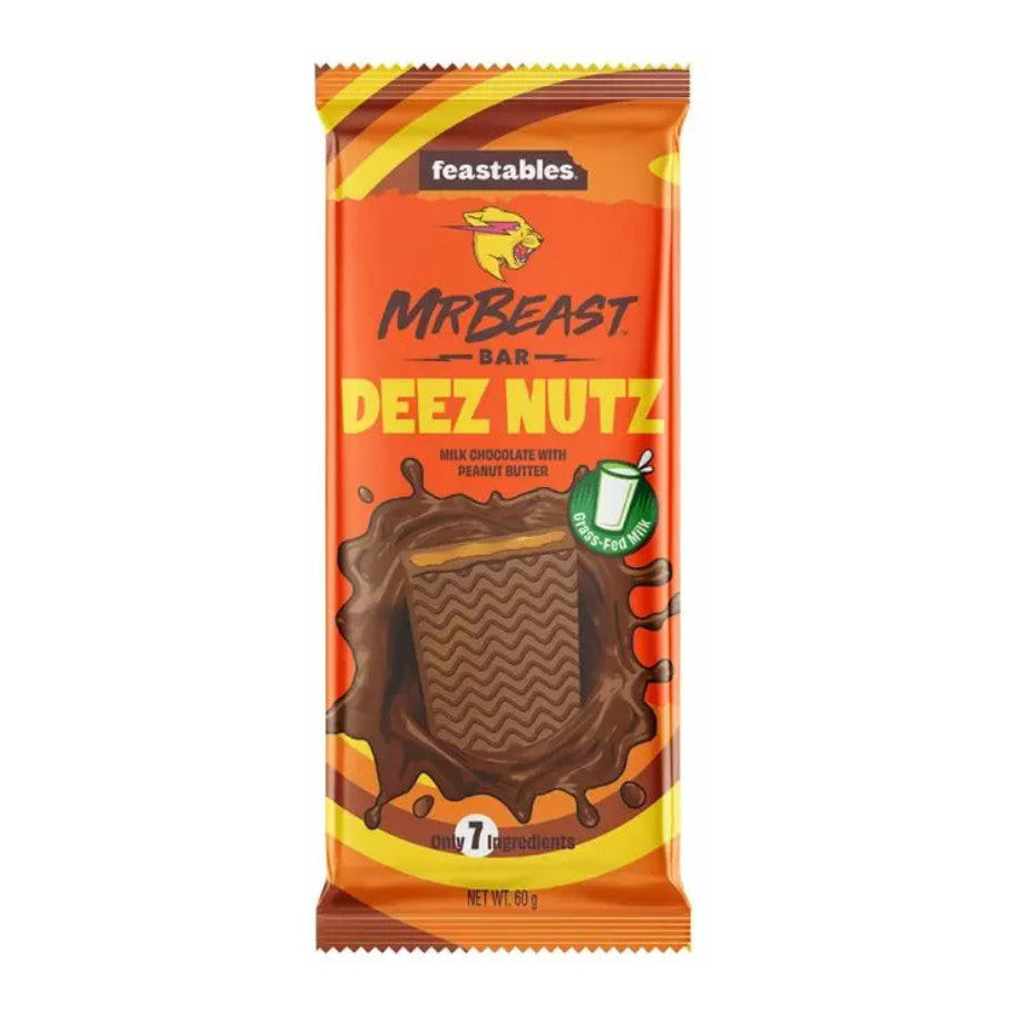 Feastables MrBeast Milk Chocolate Bar Deez Nutz (10 x 60g) - AmerikaanseGroothandel.nl