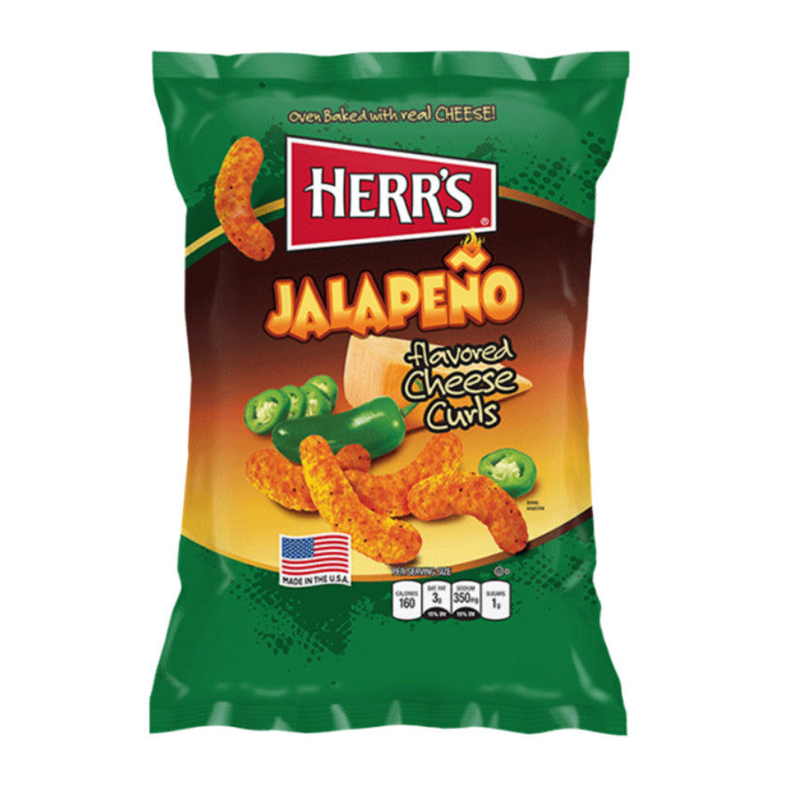 Herr's Baked Cheese Curls Jalapeño (12 x 170g) - AmerikaanseGroothandel.nl