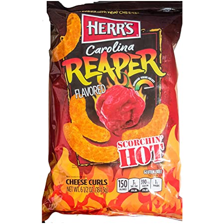 Herr's Baked Cheese Curls Carolina Reaper (12 x 184g) - AmerikaanseGroothandel.nl