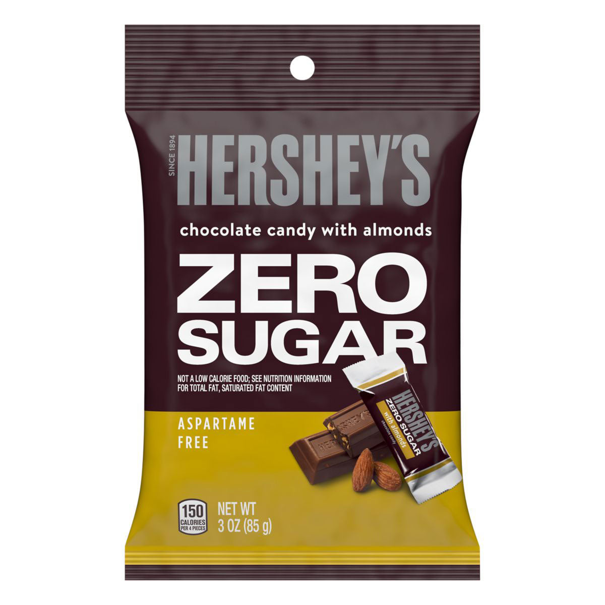 Hershey's Chocolate with Almonds Zero Sugar (12 x 85g) - AmerikaanseGroothandel.nl