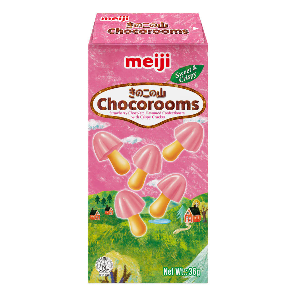 Meiji Chocorooms Strawberry (10 x 36g) - AmerikaanseGroothandel.nl