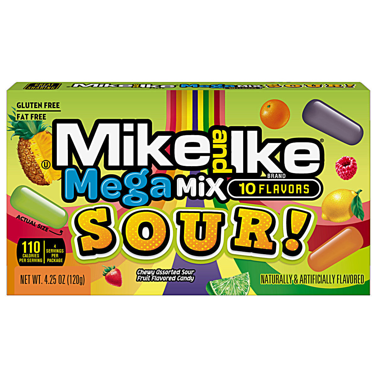 Mike and Ike Mega Mix Sour (12 x 120g) - AmerikaanseGroothandel.nl