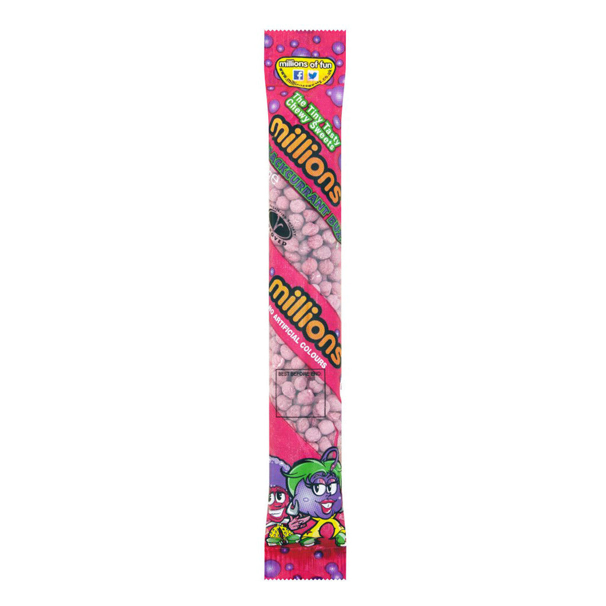 Millions Blackcurrant Tube (12 x 55g) - AmerikaanseGroothandel.nl