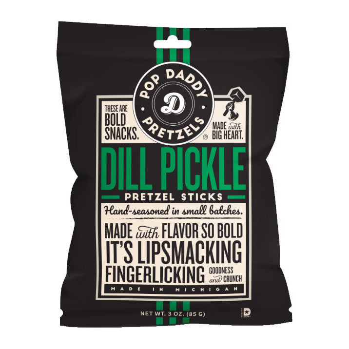 Pop Daddy Pretzels Dill Pickle (15 x 85g) - AmerikaanseGroothandel.nl