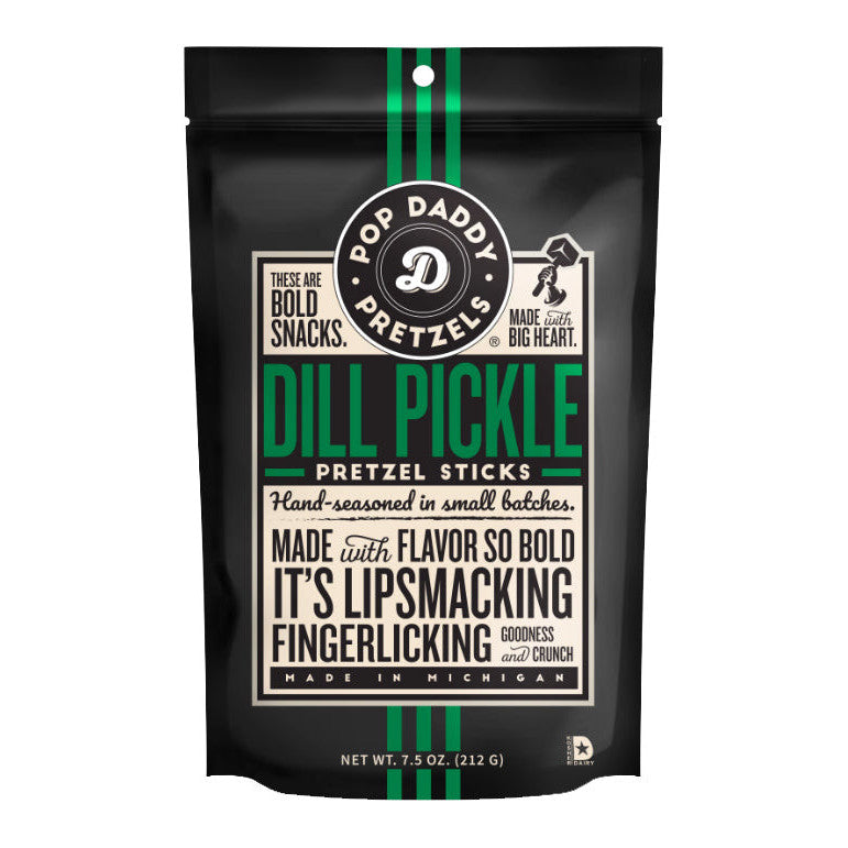 Pop Daddy Pretzels Dill Pickle (12 x 212g) - AmerikaanseGroothandel.nl