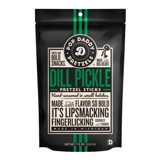 Pop Daddy Pretzels Dill Pickle (12 x 212g) - AmerikaanseGroothandel.nl