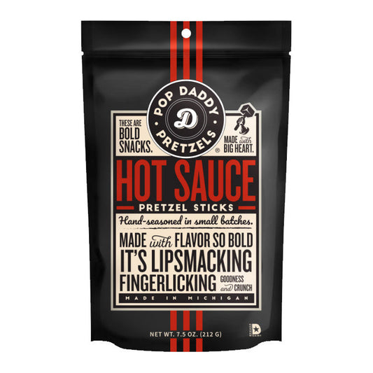 Pop Daddy Pretzels Hot Sauce (12 x 212g) - AmerikaanseGroothandel.nl