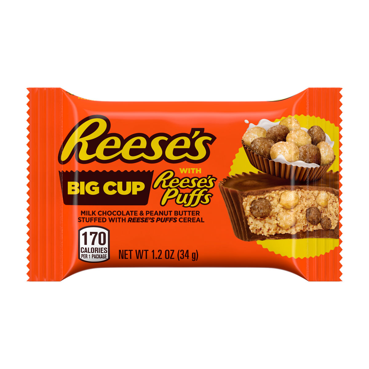 Reese's Peanut Butter Big Cup with Reese's Puffs (16 x 34g) - AmerikaanseGroothandel.nl