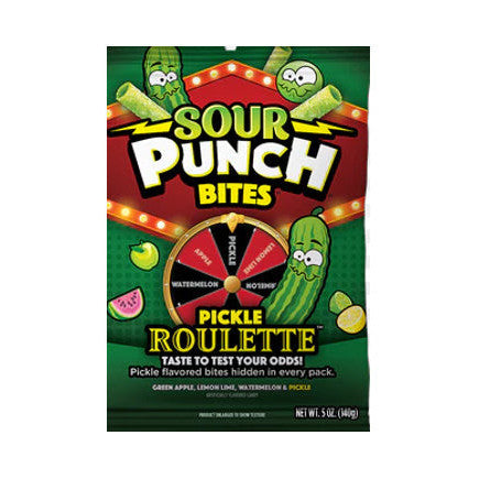 Sour Punch Bites Pickle Roulette (12 x 142g) - AmerikaanseGroothandel.nl