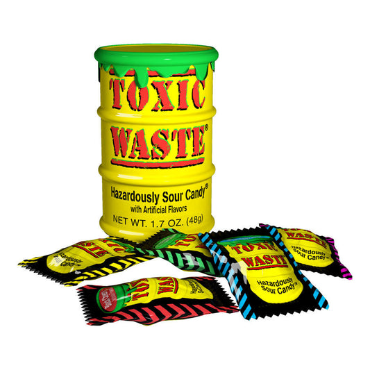 Toxic Waste Sour Candy Drum Yellow (12 x 42g)