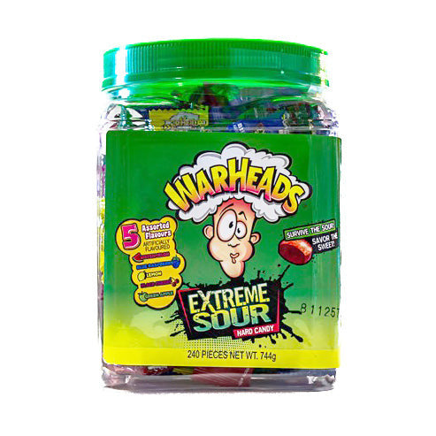 Warheads Extreme Sour Hard Candy 240 Pack (Enkele verpakking van 964g)